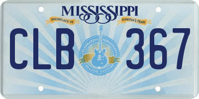 MS license plate CLB367