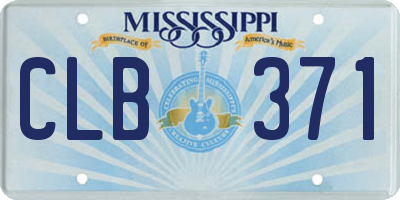 MS license plate CLB371