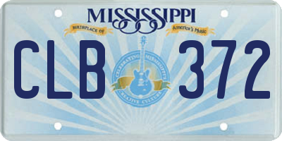 MS license plate CLB372