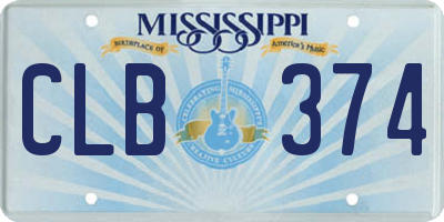 MS license plate CLB374