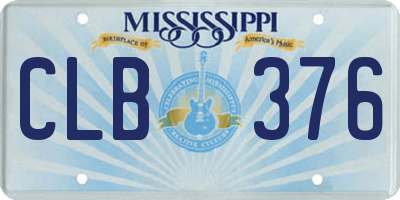 MS license plate CLB376