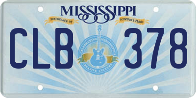 MS license plate CLB378