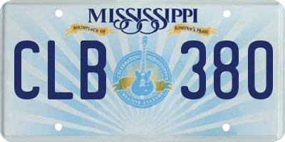 MS license plate CLB380