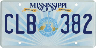 MS license plate CLB382