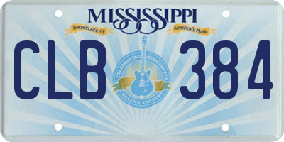 MS license plate CLB384