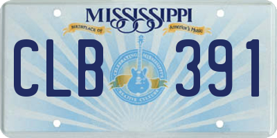 MS license plate CLB391