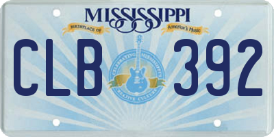 MS license plate CLB392