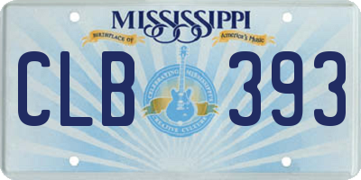 MS license plate CLB393