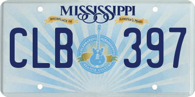 MS license plate CLB397
