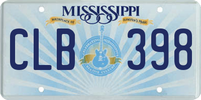MS license plate CLB398