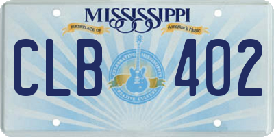 MS license plate CLB402