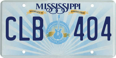 MS license plate CLB404