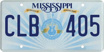MS license plate CLB405