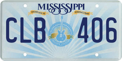 MS license plate CLB406
