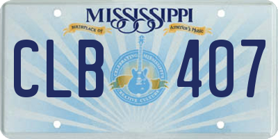 MS license plate CLB407