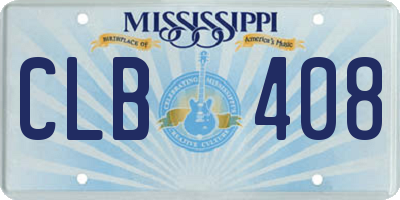 MS license plate CLB408