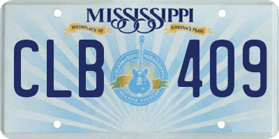 MS license plate CLB409
