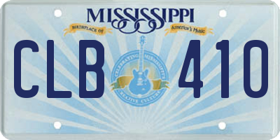 MS license plate CLB410