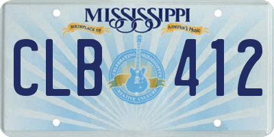 MS license plate CLB412