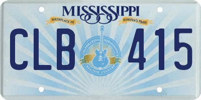 MS license plate CLB415