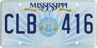 MS license plate CLB416