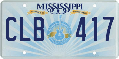 MS license plate CLB417
