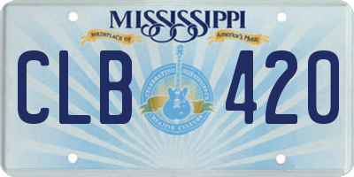 MS license plate CLB420