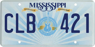 MS license plate CLB421