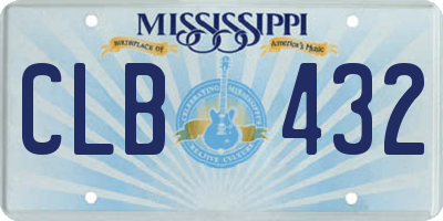 MS license plate CLB432