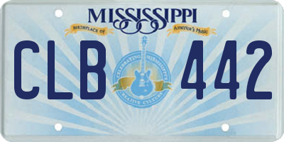 MS license plate CLB442