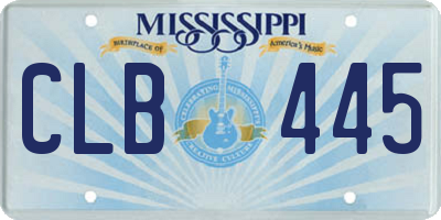 MS license plate CLB445
