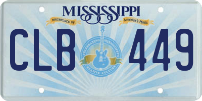 MS license plate CLB449