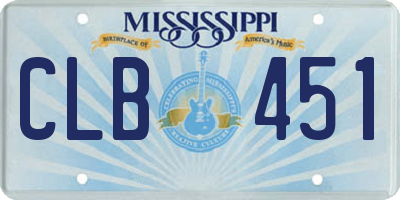MS license plate CLB451
