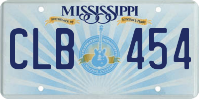 MS license plate CLB454