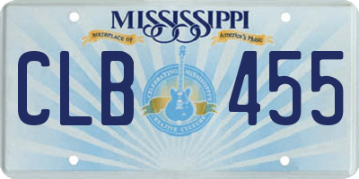 MS license plate CLB455