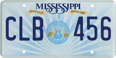 MS license plate CLB456