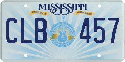 MS license plate CLB457