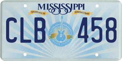 MS license plate CLB458