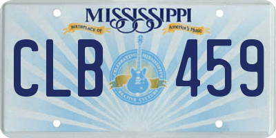 MS license plate CLB459