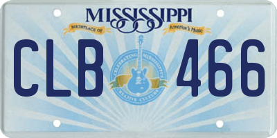 MS license plate CLB466