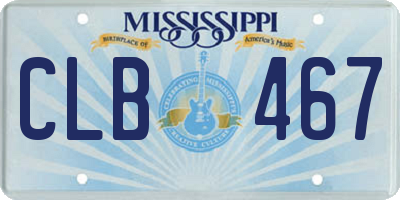 MS license plate CLB467