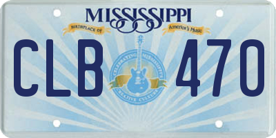 MS license plate CLB470
