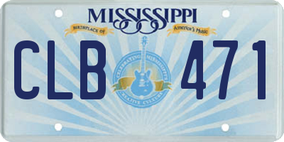 MS license plate CLB471