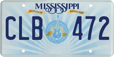 MS license plate CLB472
