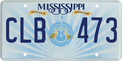 MS license plate CLB473