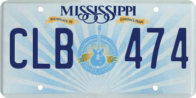 MS license plate CLB474