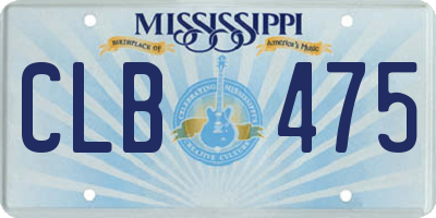 MS license plate CLB475