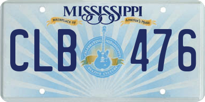 MS license plate CLB476