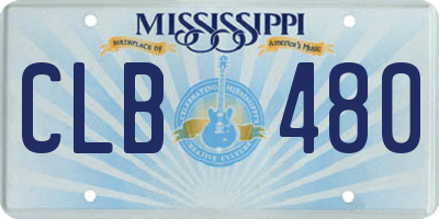 MS license plate CLB480