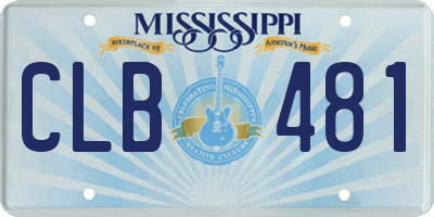 MS license plate CLB481